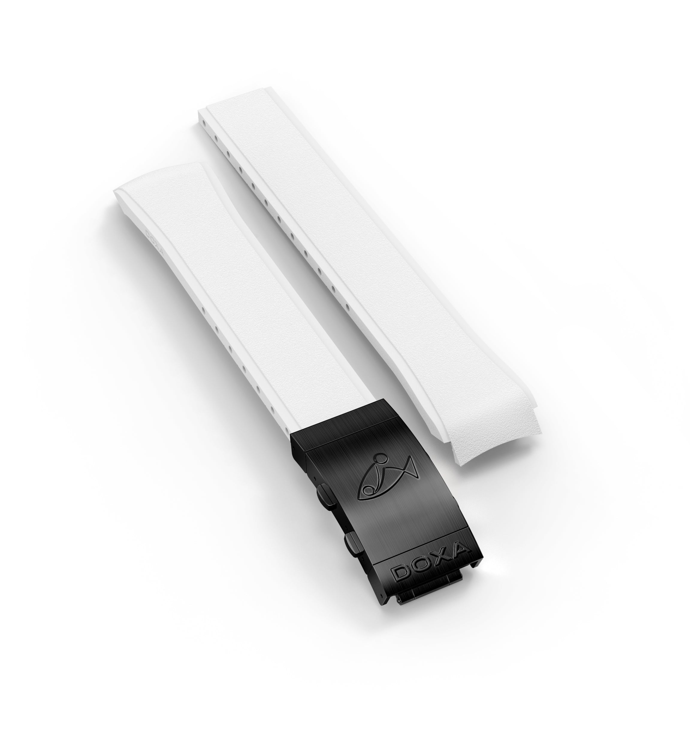 폴딩 버클이 부착된 러버 스트랩, 화이트