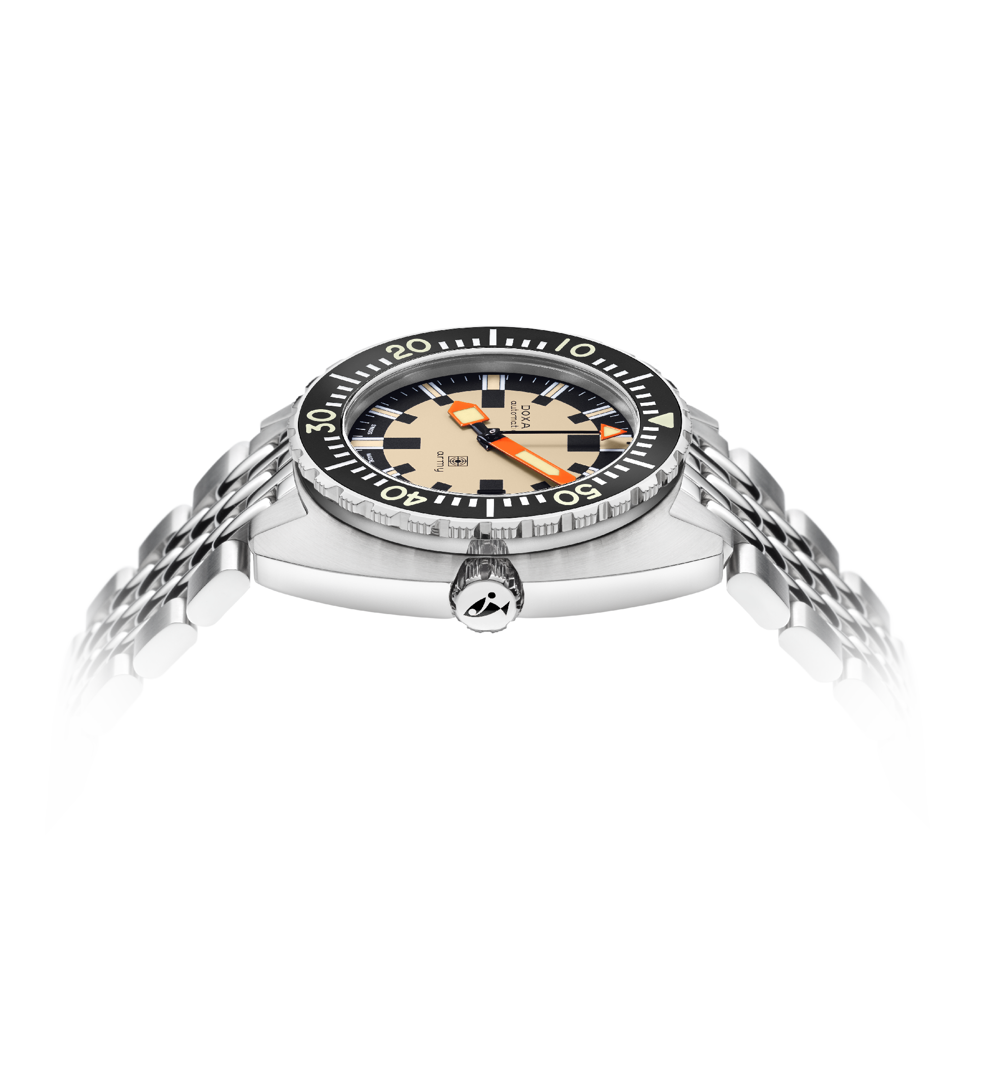 독사 아미, 스테인리스 스틸 베젤