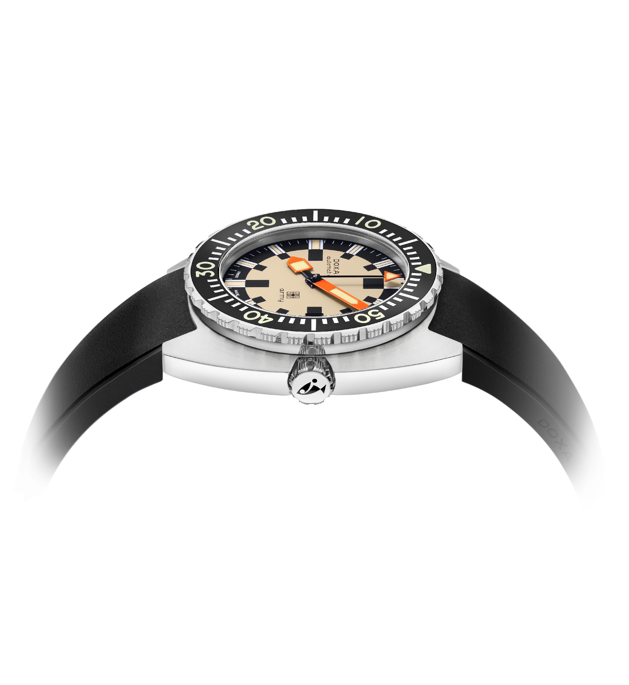 독사 아미, 스테인리스 스틸 베젤