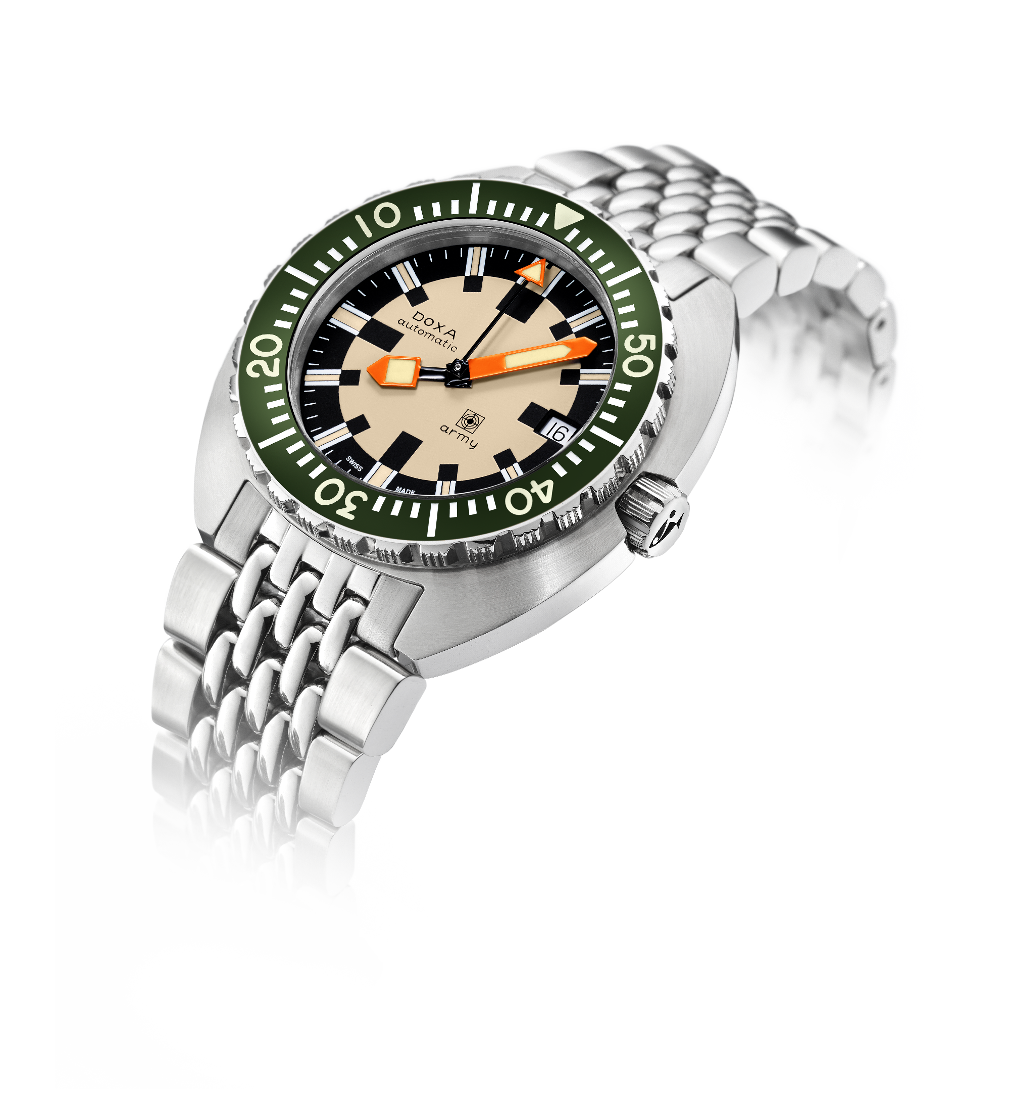 독사 아미, 스테인리스 스틸 베젤