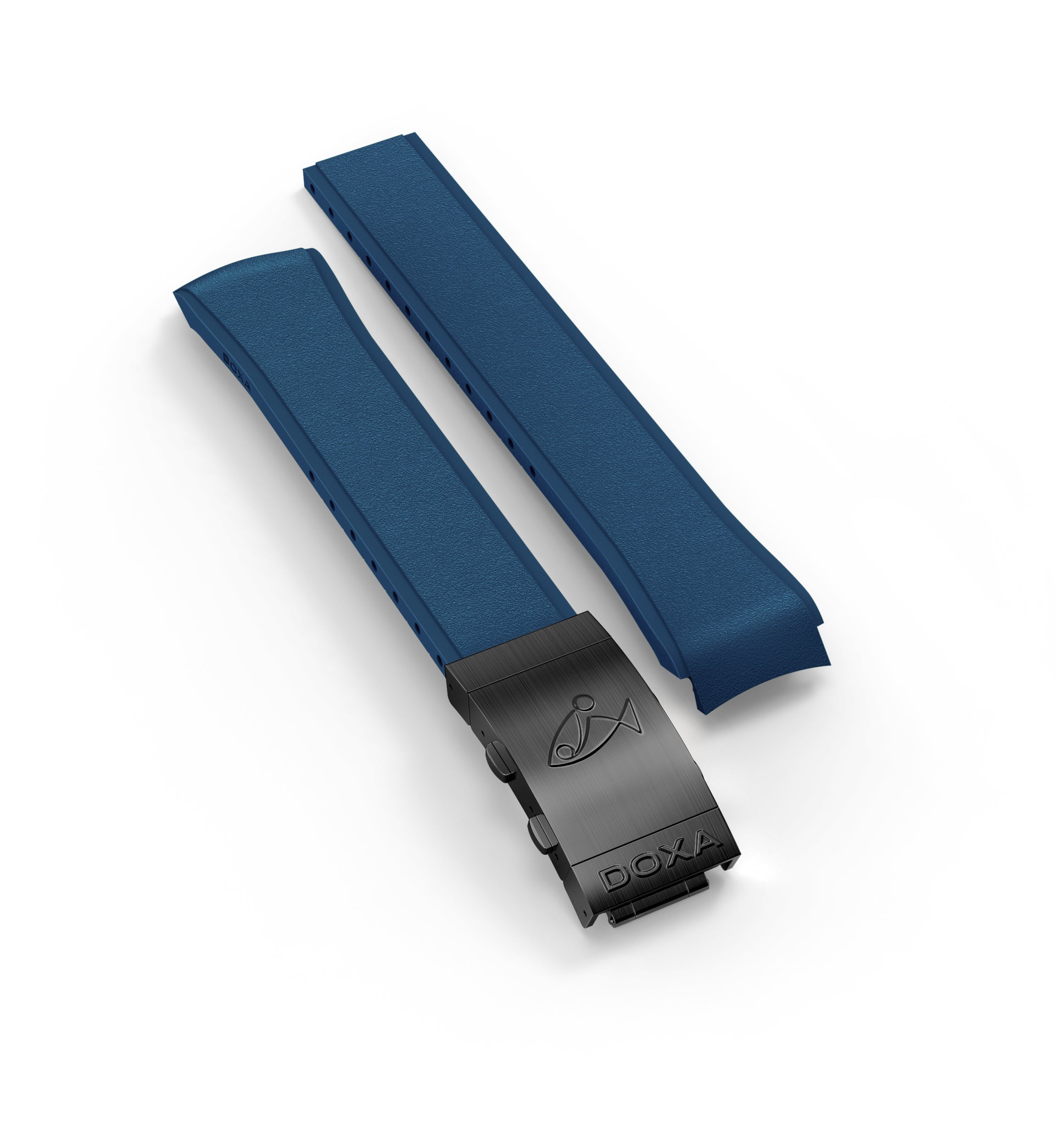 폴딩 버클이 부착된 러버 스트랩, 네이비블루