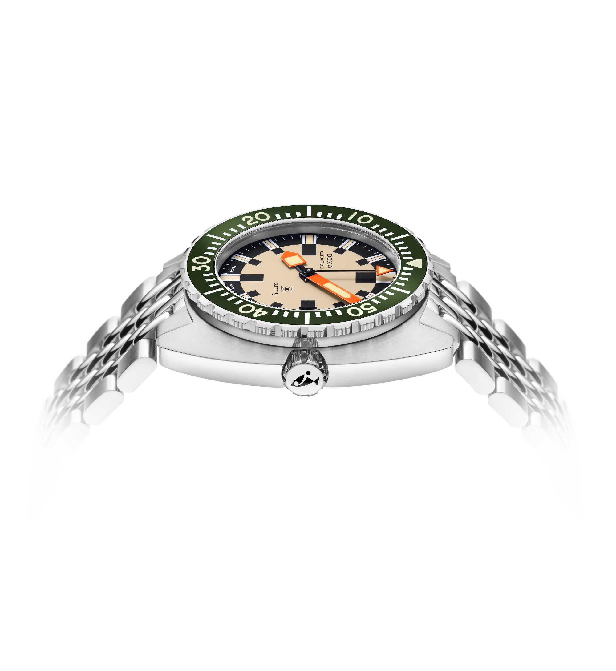 독사 아미, 스테인리스 스틸 베젤